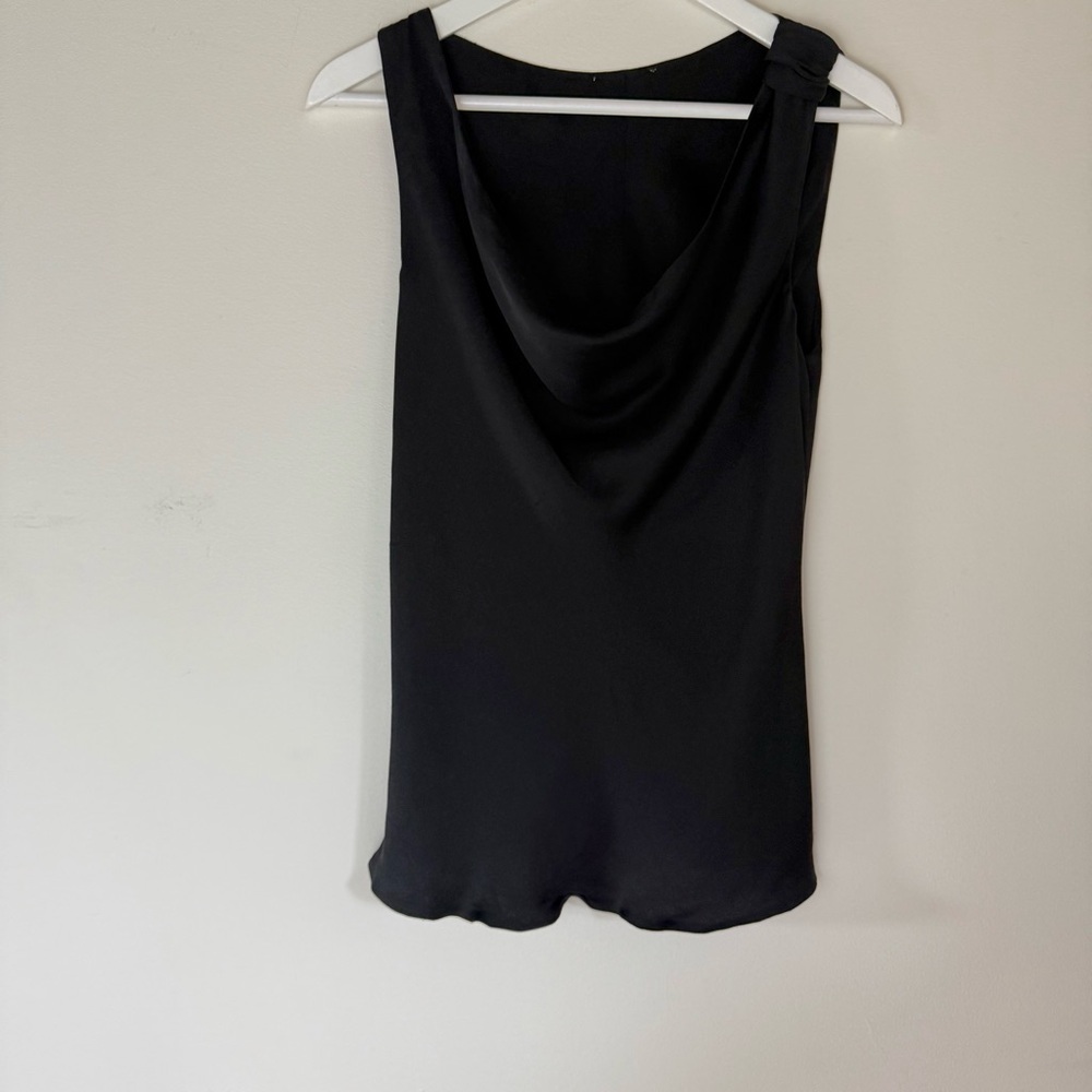Vintage Black Cowl Neck Slinky Top